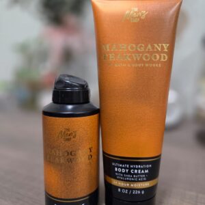 Mahogany Teakwood Body Spray y Crema
